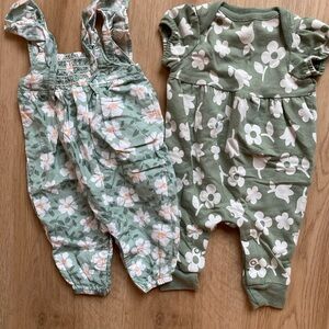 Floral Green Kids Bottoms Set